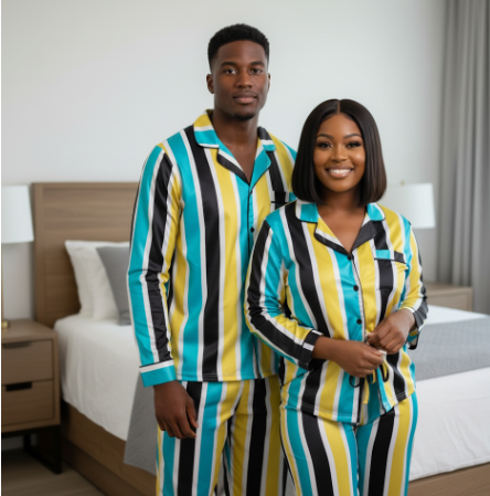TropiKulture Satin Pajamas Long Sleeve Set