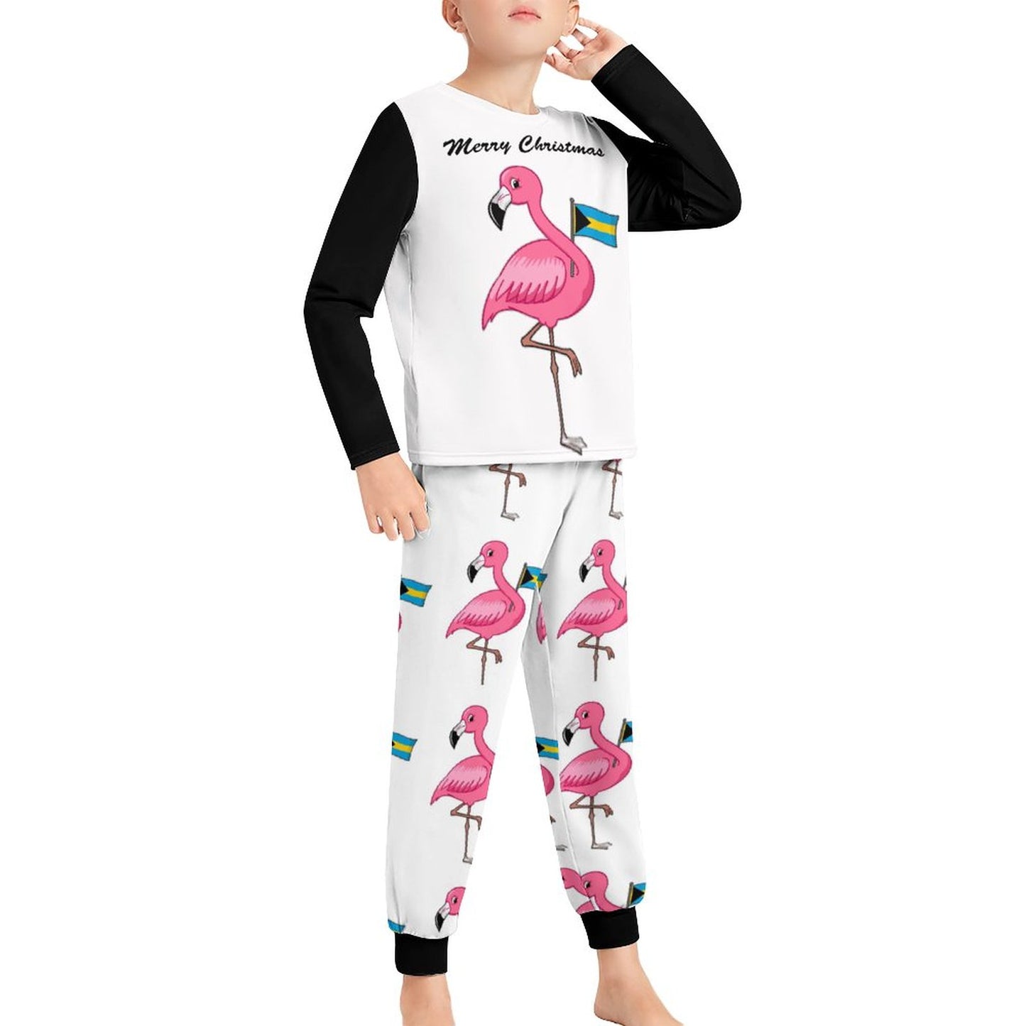 TropiKulture Flamingo Print Long Sleeve 2 Piece Set (Kids)