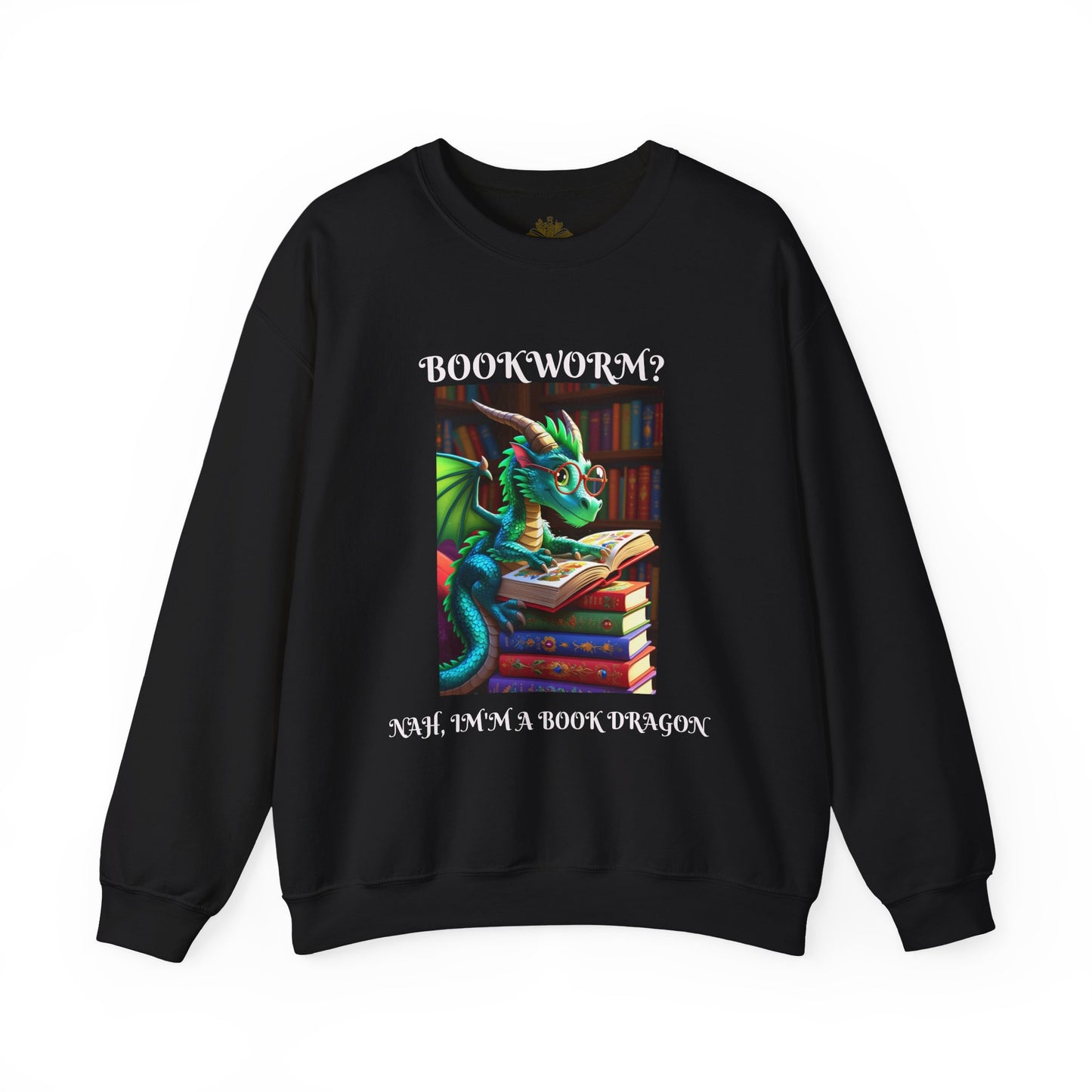 Book Dragon Sweatshirt for Book Lovers, Cozy Reading Gift, Unisex Crewneck, Dragon Lover Apparel, Fantasy Sweatshirt, Bookworm Gift