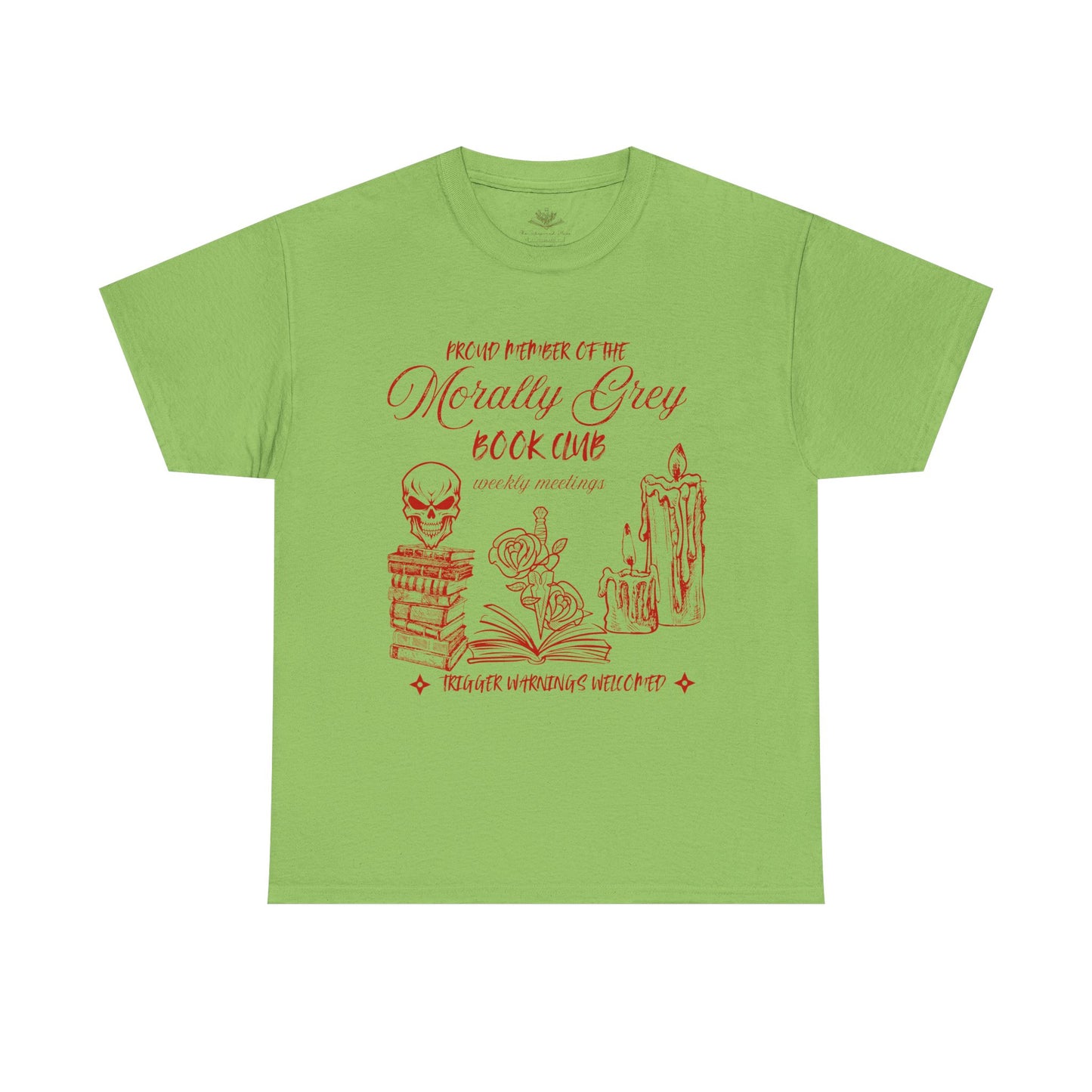 Proud Member of the Morally Grey Book Club Unisex Heavy Cotton Tee - Perfect for Book Lovers, Book Club Gifts, Cozy Reading, Literary Events, Quirky Style