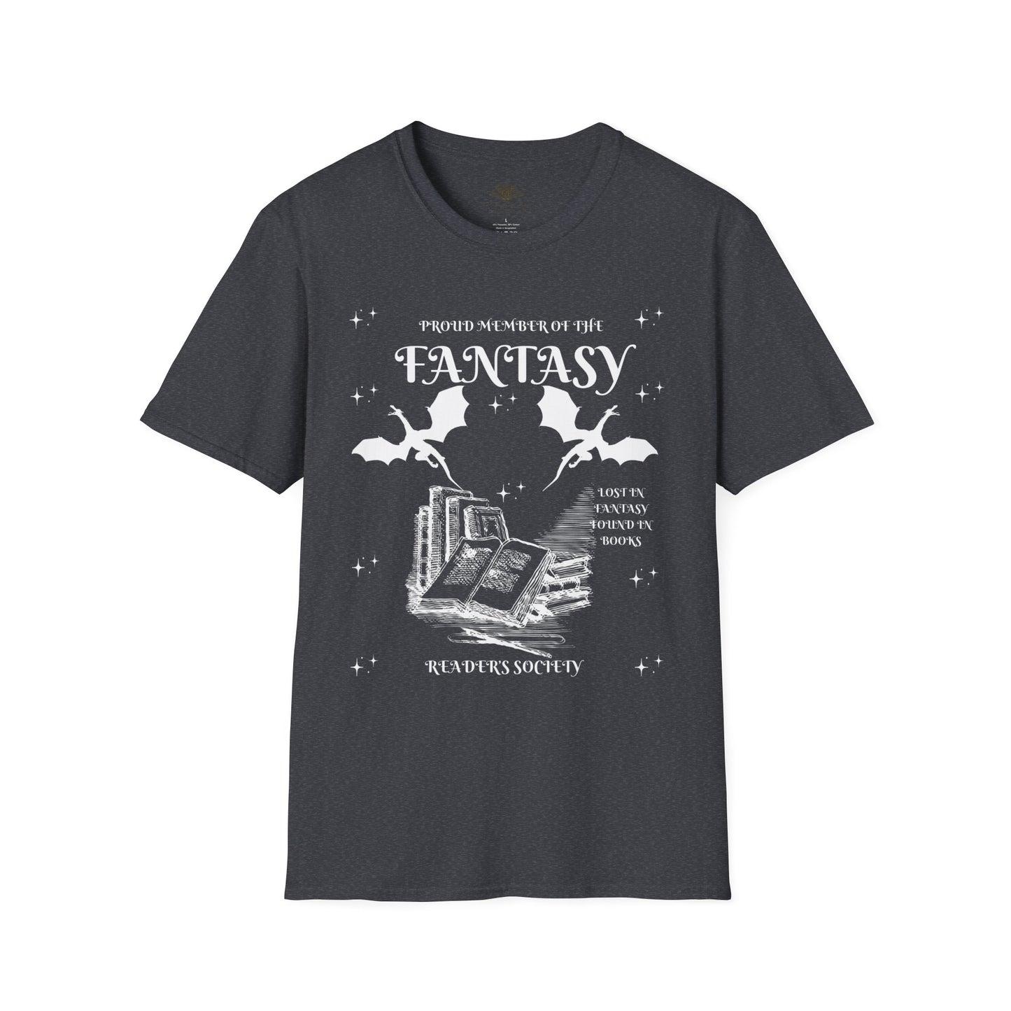 Fantasy Readers Society T-Shirt | Unisex Softstyle Tee for Book Lovers | Cozy Gifts for Readers, Literature Fans, Book Club