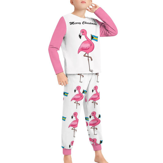 TropiKulture Flamingo Print 2 Piece Long Sleeve Set (Kids)