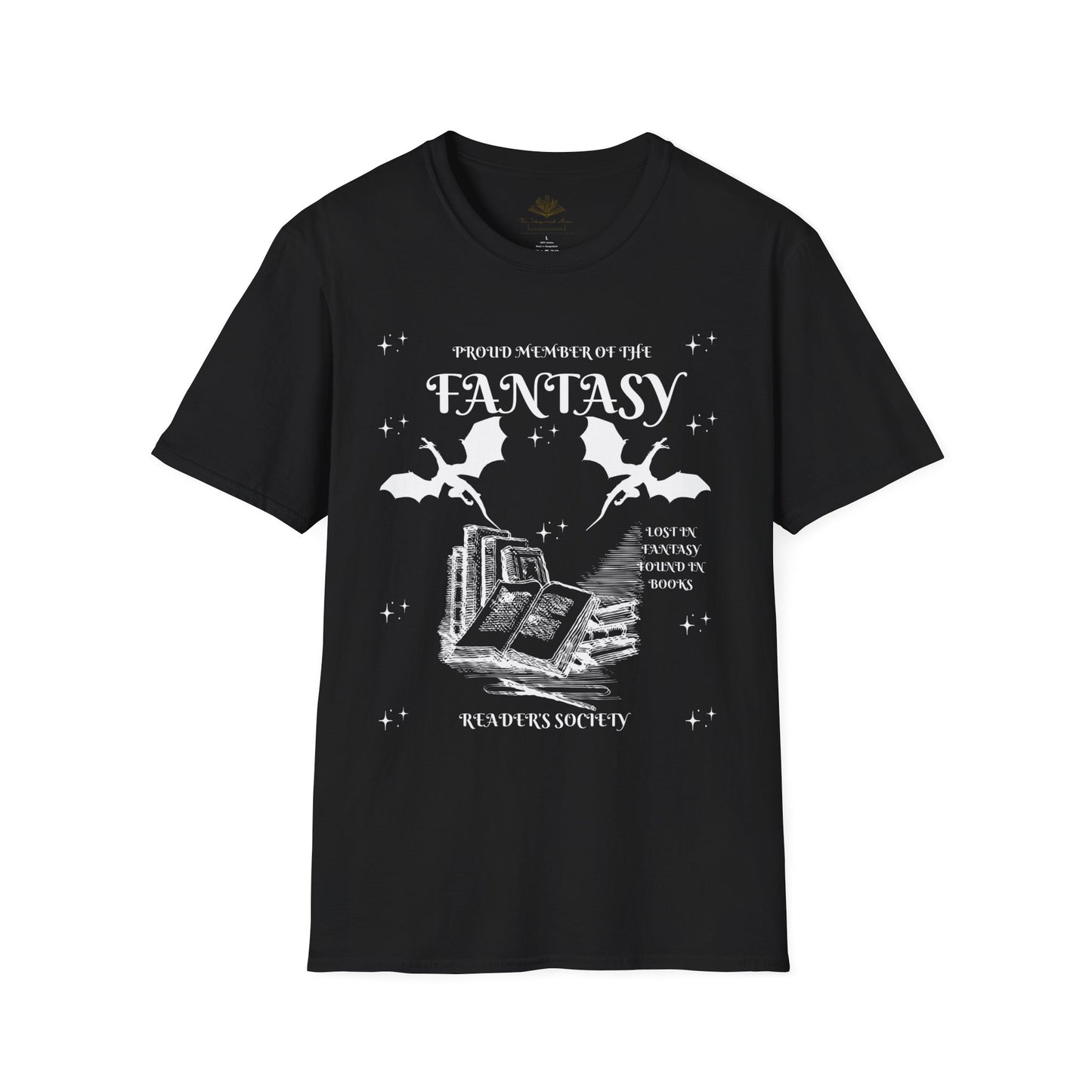 Fantasy Readers Society T-Shirt | Unisex Softstyle Tee for Book Lovers | Cozy Gifts for Readers, Literature Fans, Book Club