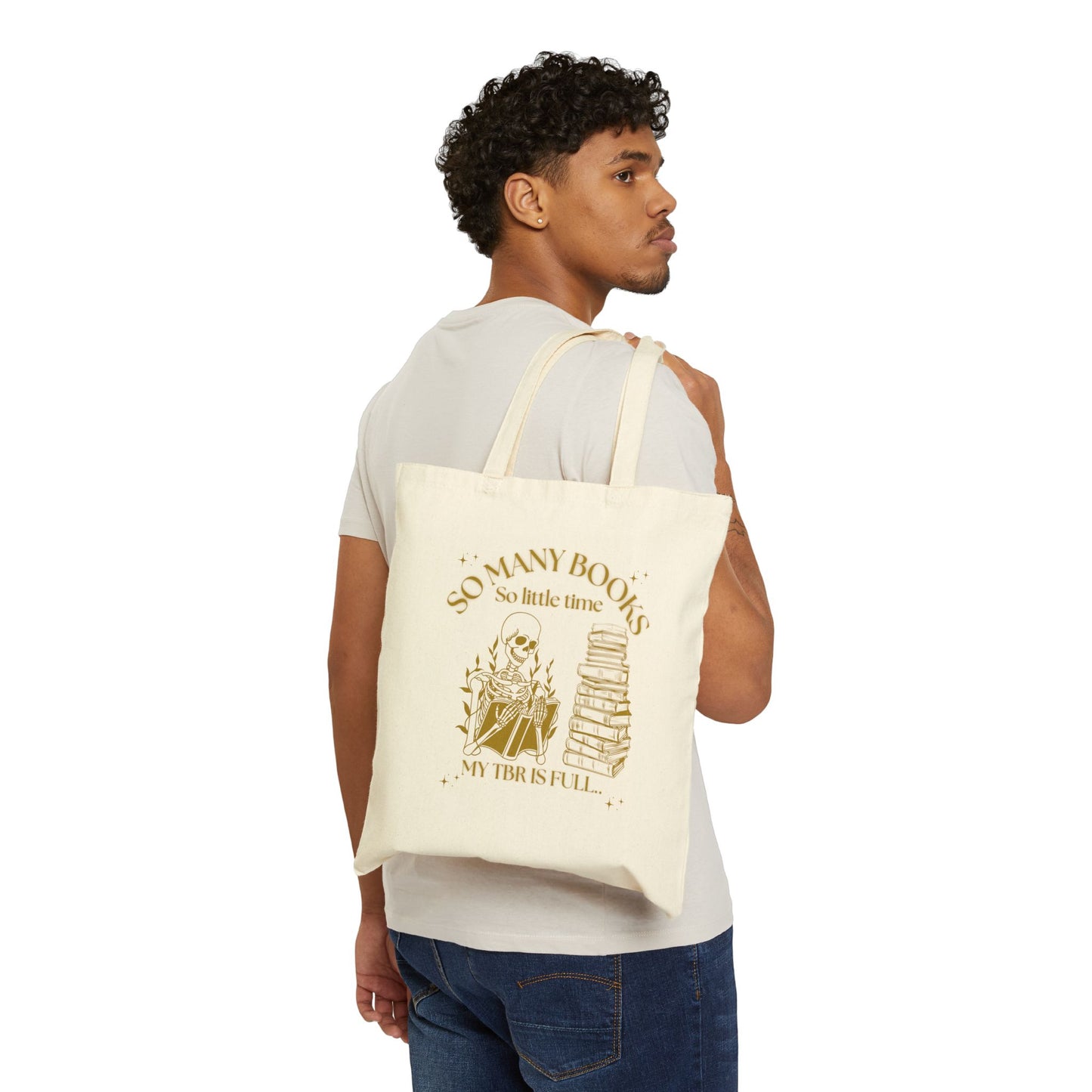 So Many Books Cotton Canvas Tote Bag, So Many Books Tote, Reading Gift, Eco-Friendly Bag, Literary Tote, TBR Full Bag