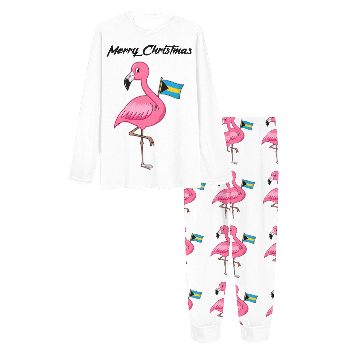 TropiKulture Flamingo Print 2 Piece Long Sleeve Set.