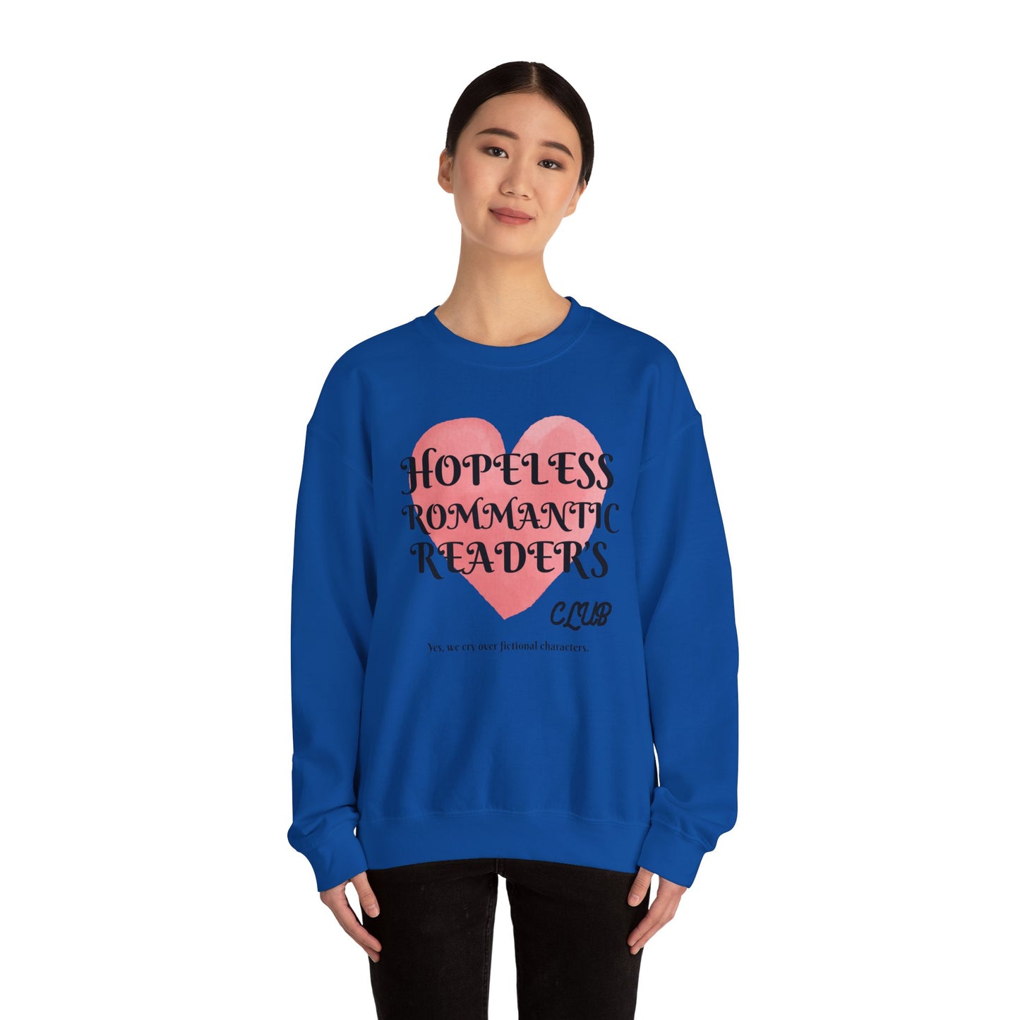 Hopeless Romantic Reader's Club Sweatshirt, Cozy Crewneck for Book Lovers, Valentine's Day Gift, Literary Apparel, Unisex Sweater