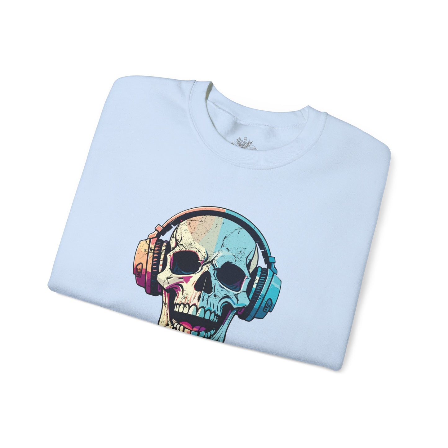 Skull Audiobook Sweatshirt - Cozy Unisex Crewneck for Book Lovers, Perfect Gift for Readers, Halloween, Birthday, Sweatshirt