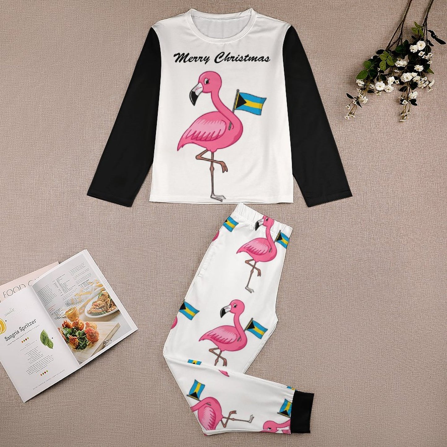 TropiKulture Flamingo Print Long Sleeve 2 Piece Set (Kids)
