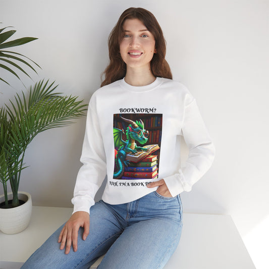 Book Dragon Sweatshirt | Cozy Unisex Crewneck for Readers | Ideal Gift for Book Lovers, Fantasy Fans, and Dreamers