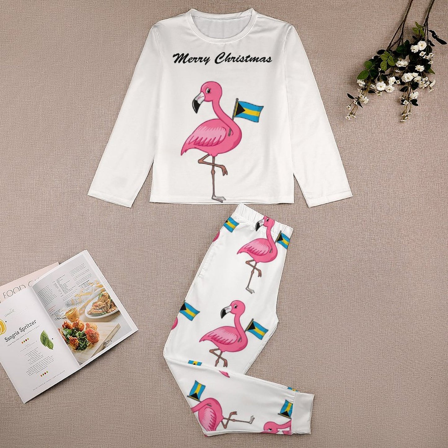 TropiKulture Flamingo Print Long Sleeve 2 Piece Set (Kids)