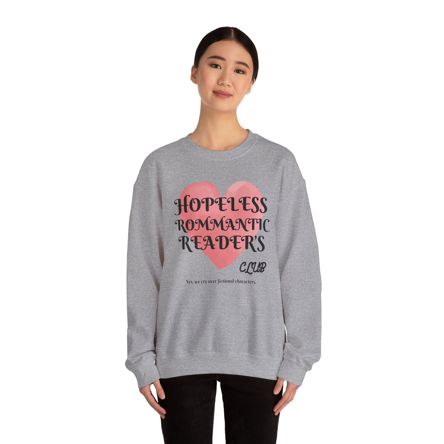 Hopeless Romantic Reader's Club Sweatshirt, Cozy Crewneck for Book Lovers, Valentine's Day Gift, Literary Apparel, Unisex Sweater