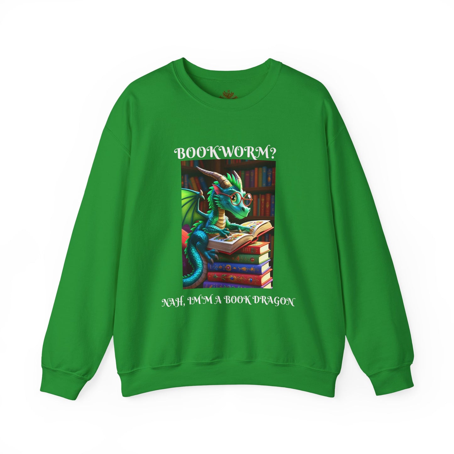 Book Dragon Sweatshirt for Book Lovers, Cozy Reading Gift, Unisex Crewneck, Dragon Lover Apparel, Fantasy Sweatshirt, Bookworm Gift