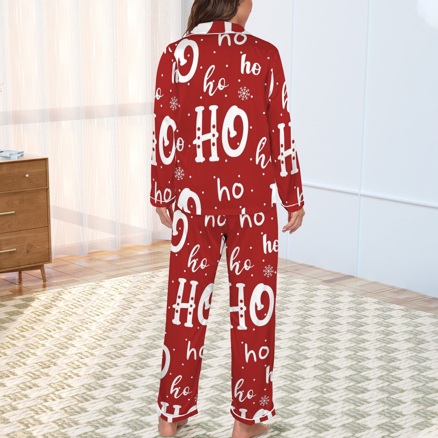 Santa's Favorite 2 Piece Long Sleeve Satin Set