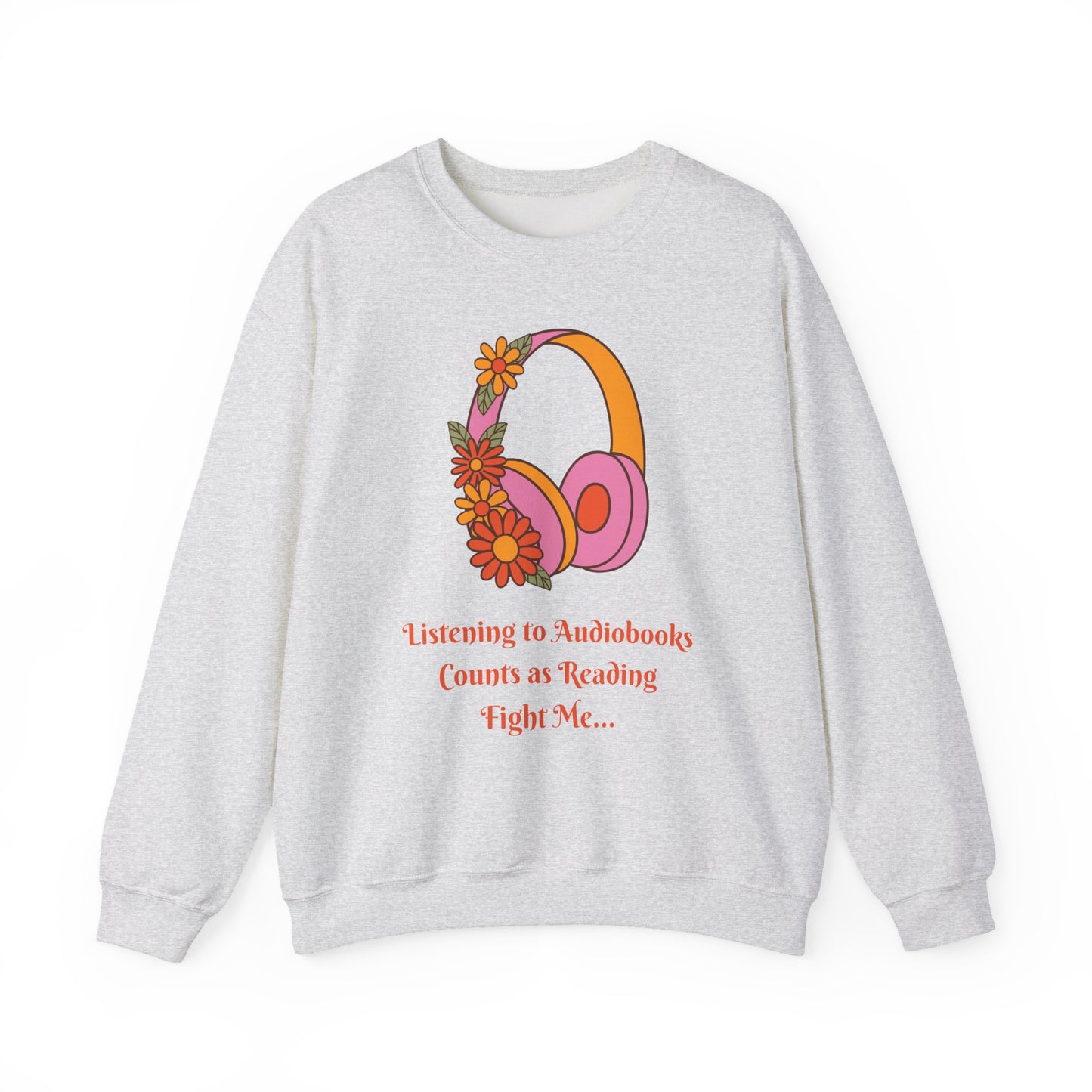 Cozy Audiobook Sweatshirt, Flower Design, Perfect for Book Lovers, Gifts for Readers, Relaxed Fit, Everyday Comfort
