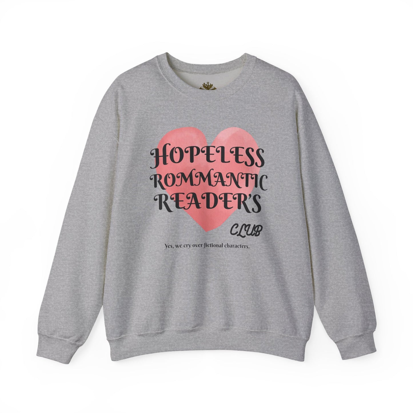 Hopeless Romantic Reader's Club Sweatshirt, Cozy Crewneck for Book Lovers, Valentine's Day Gift, Literary Apparel, Unisex Sweater