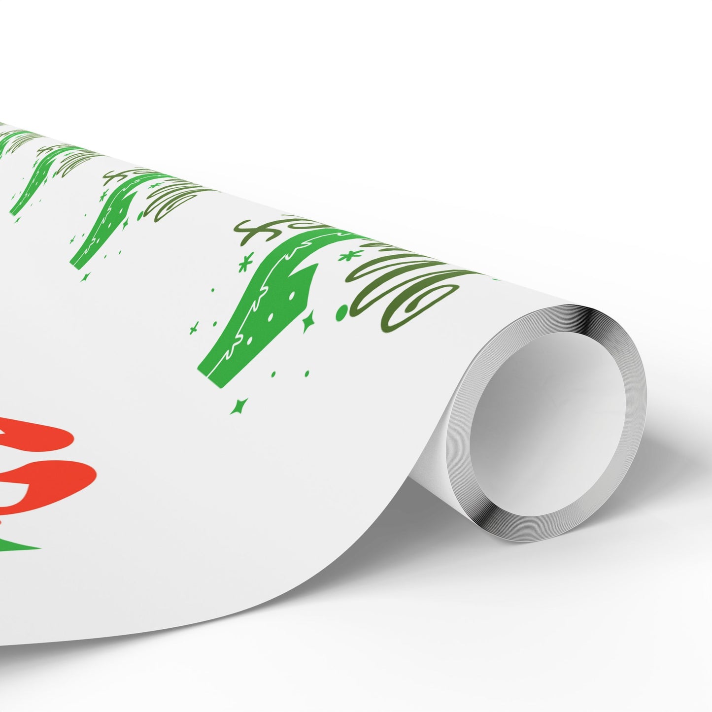 Holiday Mistletoe Wrapping Paper Roll – Cute Red & Green Holiday Pattern