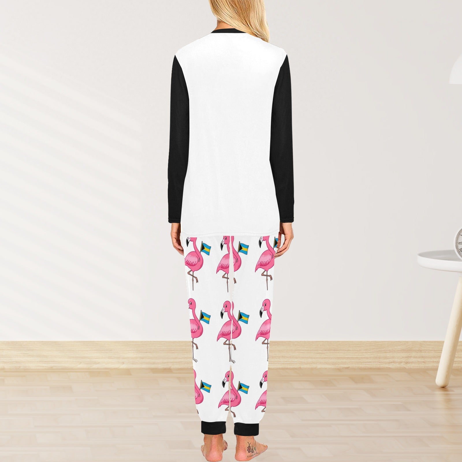 TropiKulture Flamingo Print 2 Piece Long Sleeve Set.