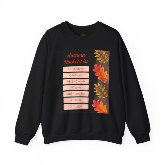 Autumn Bucket List Sweatshirt, Cozy Fall Apparel,