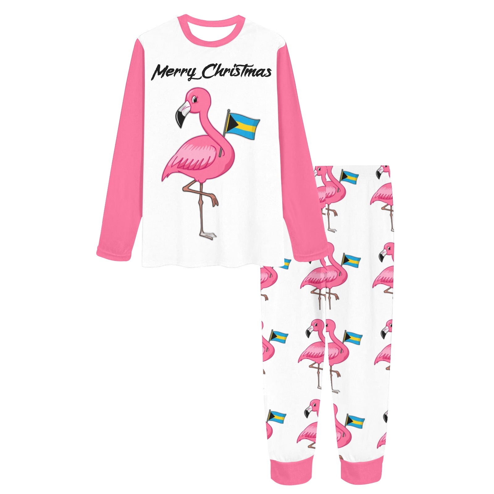 TropiKulture Flamingo Print 2 Piece Long Sleeve Set.