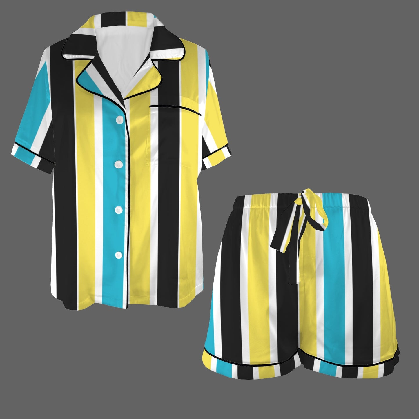 TropiKulture Satin Pajamas Short Set