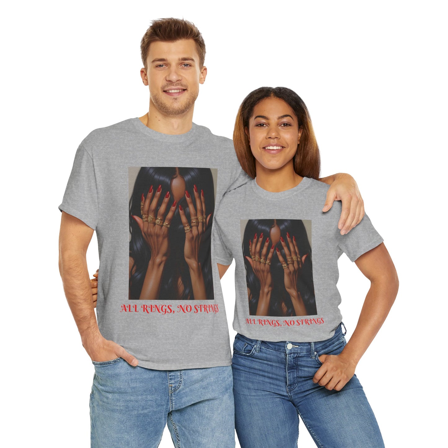 Graphic Tee Unisex Shirt - All Rings No Strings Trendy Fashion in Assorted Colors