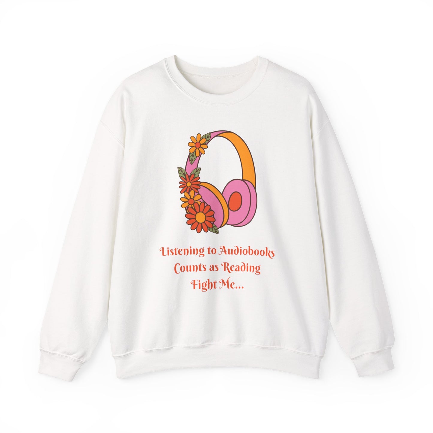 Cozy Audiobook Sweatshirt, Flower Design, Perfect for Book Lovers, Gifts for Readers, Relaxed Fit, Everyday Comfort