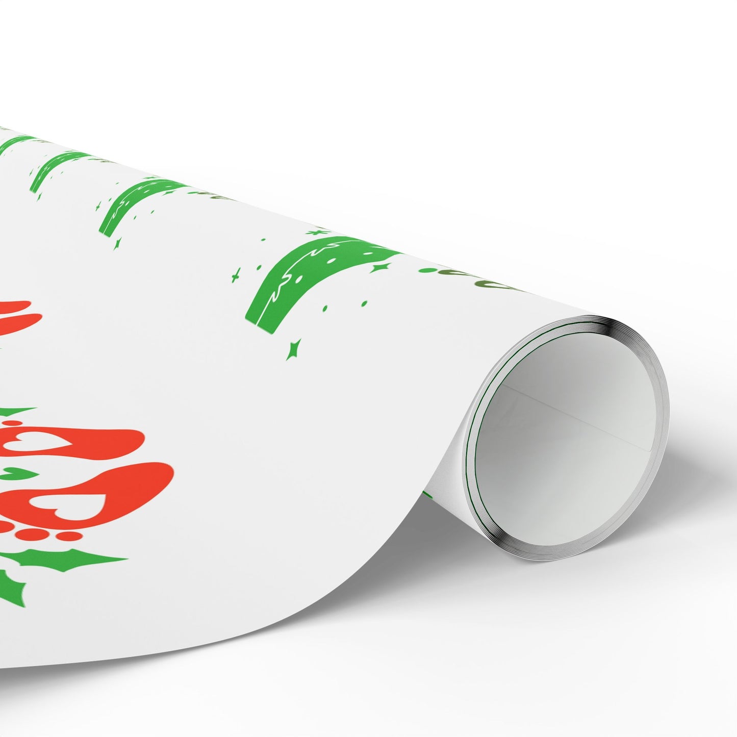 Holiday Mistletoe Wrapping Paper Roll – Cute Red & Green Holiday Pattern