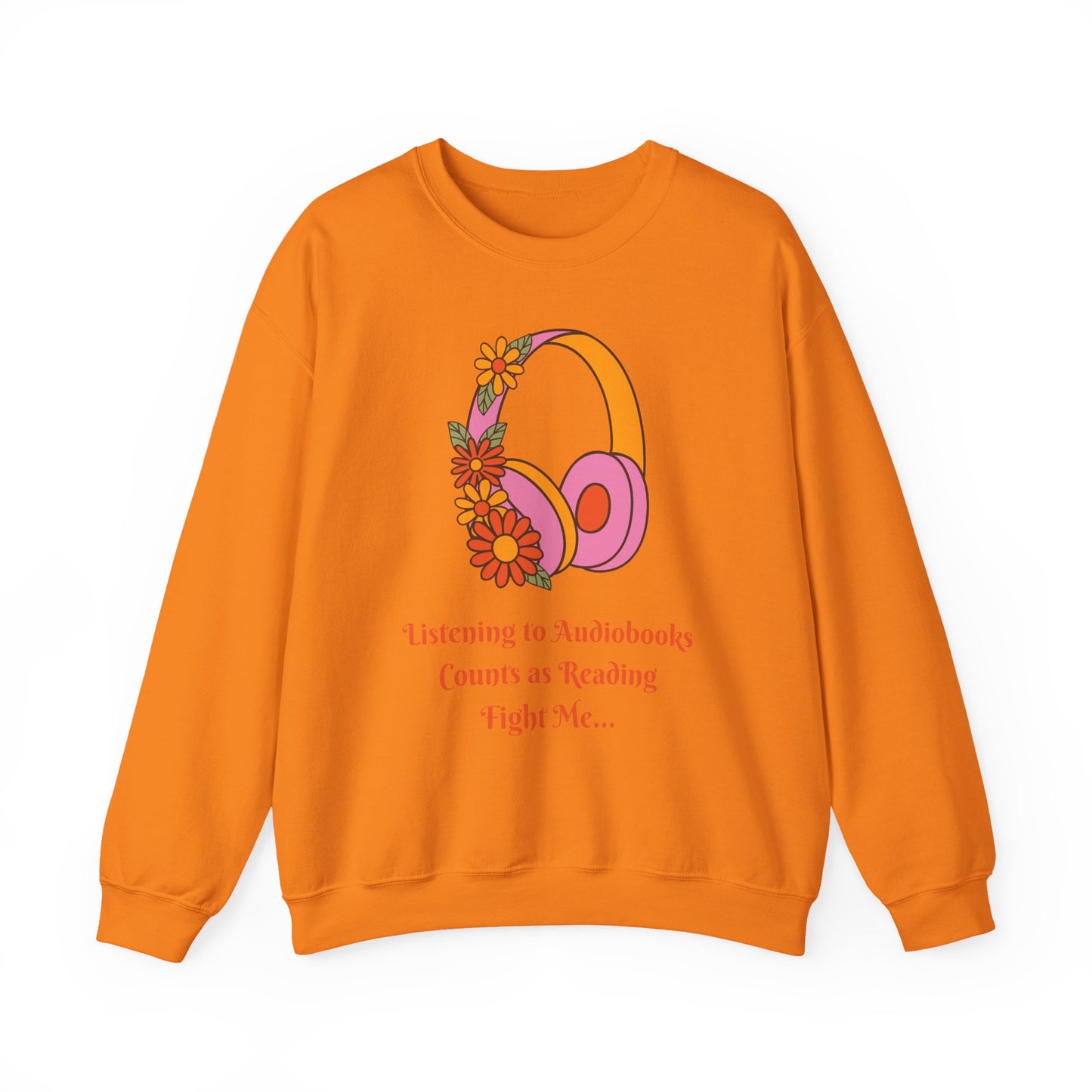 Cozy Audiobook Sweatshirt, Flower Design, Perfect for Book Lovers, Gifts for Readers, Relaxed Fit, Everyday Comfort