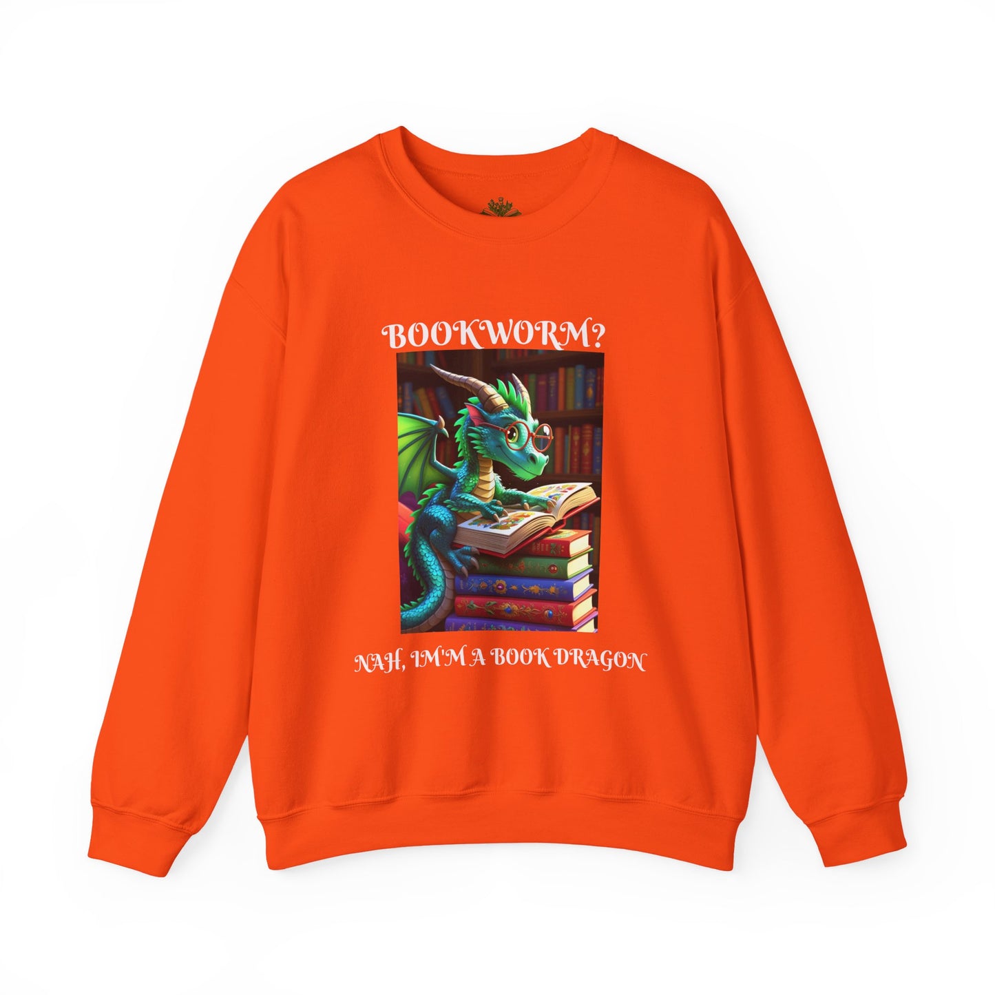 Book Dragon Sweatshirt for Book Lovers, Cozy Reading Gift, Unisex Crewneck, Dragon Lover Apparel, Fantasy Sweatshirt, Bookworm Gift