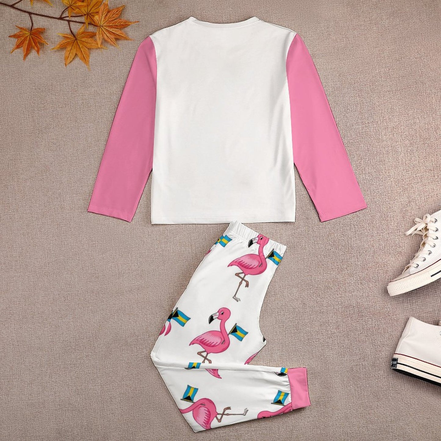 TropiKulture Flamingo Print 2 Piece Long Sleeve Set (Kids)