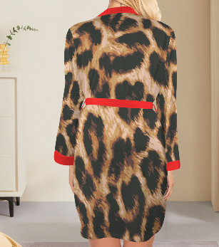 2 Piece Leopard Robe and Night Dress Set