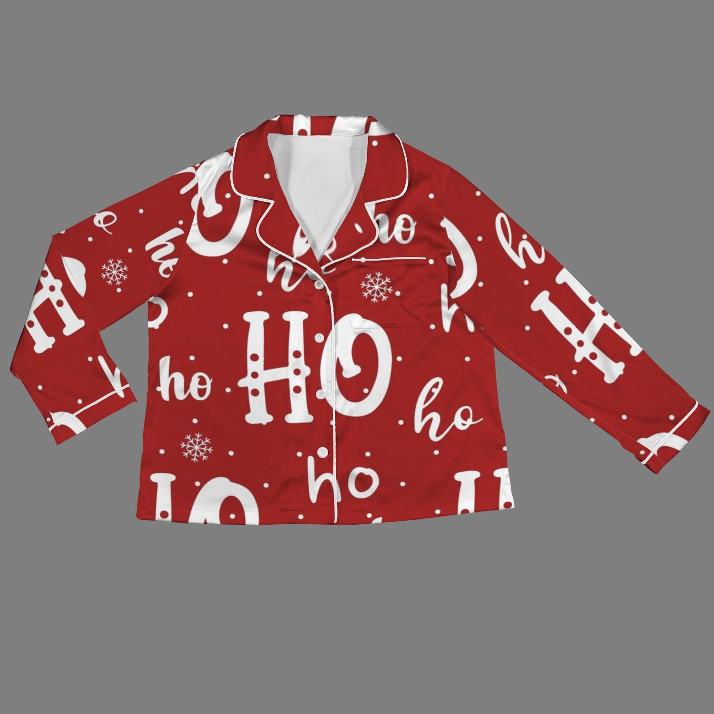 Santa's Favorite 2 Piece Long Sleeve Satin Set