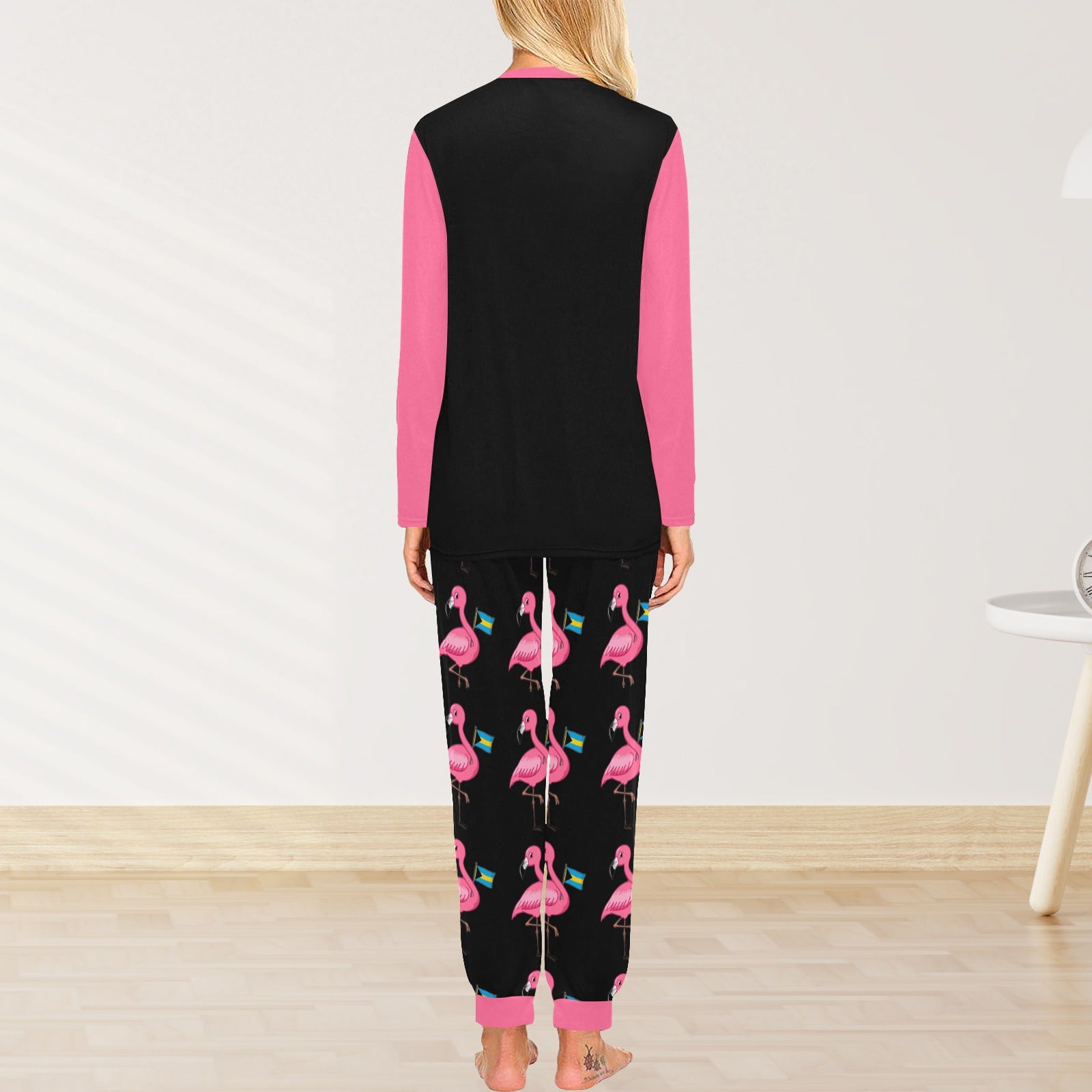 TropiKulture Flamingo Print 2 Piece Long Sleeve Set