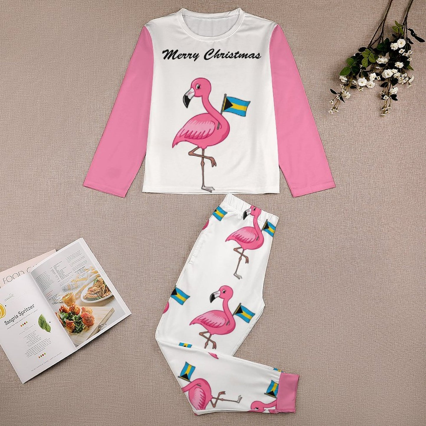 TropiKulture Flamingo Print 2 Piece Long Sleeve Set (Kids)