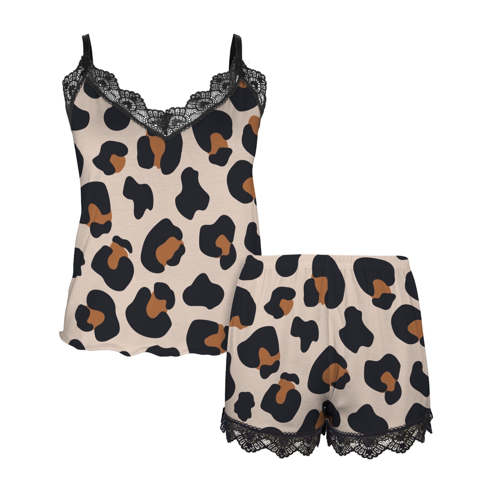 2 Piece Leopard Satin Set