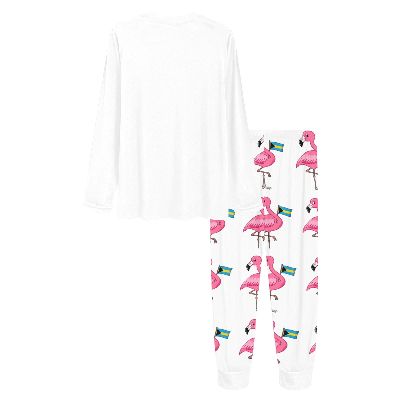 TropiKulture Flamingo Print 2 Piece Long Sleeve Set.