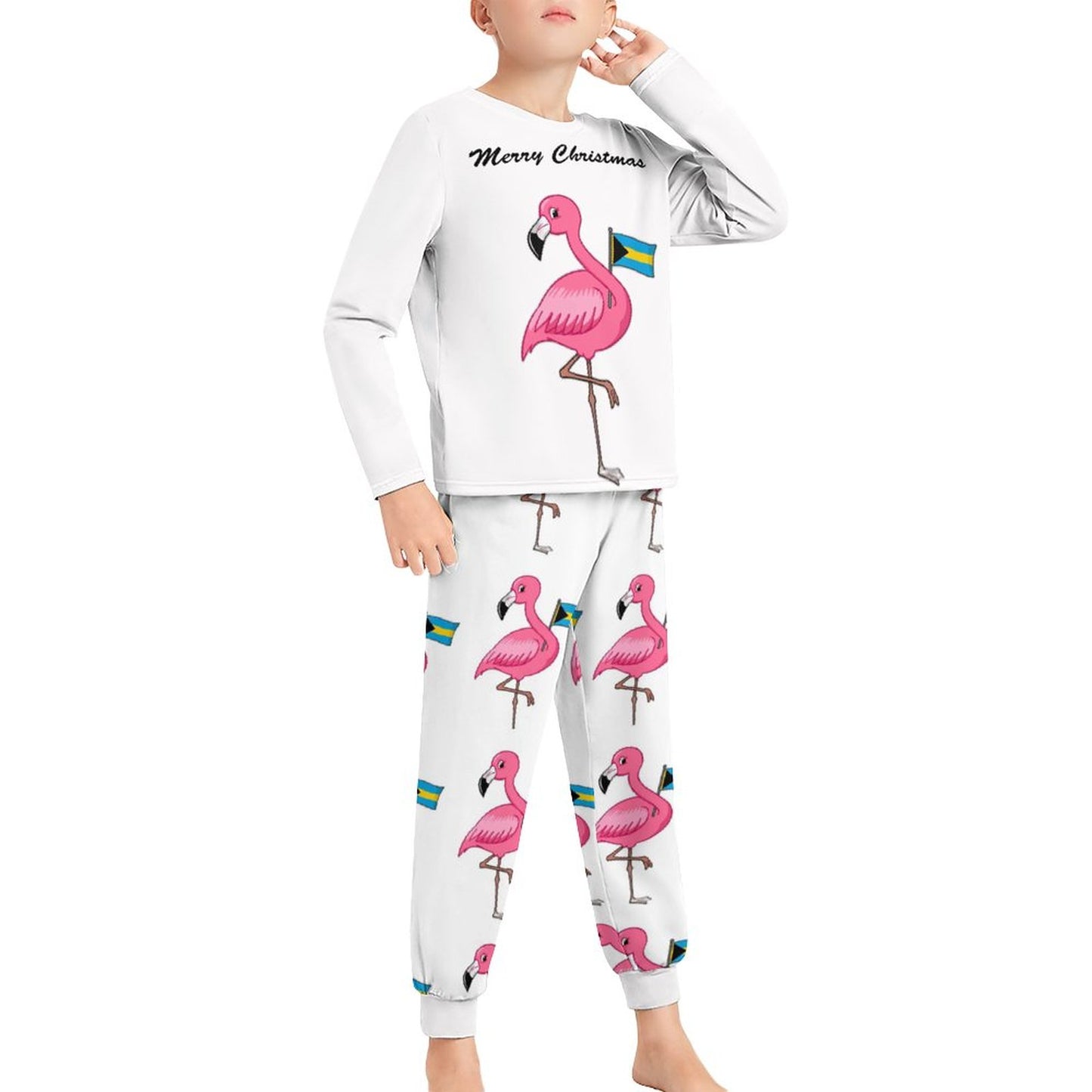 TropiKulture Flamingo Print Long Sleeve 2 Piece Set (Kids)