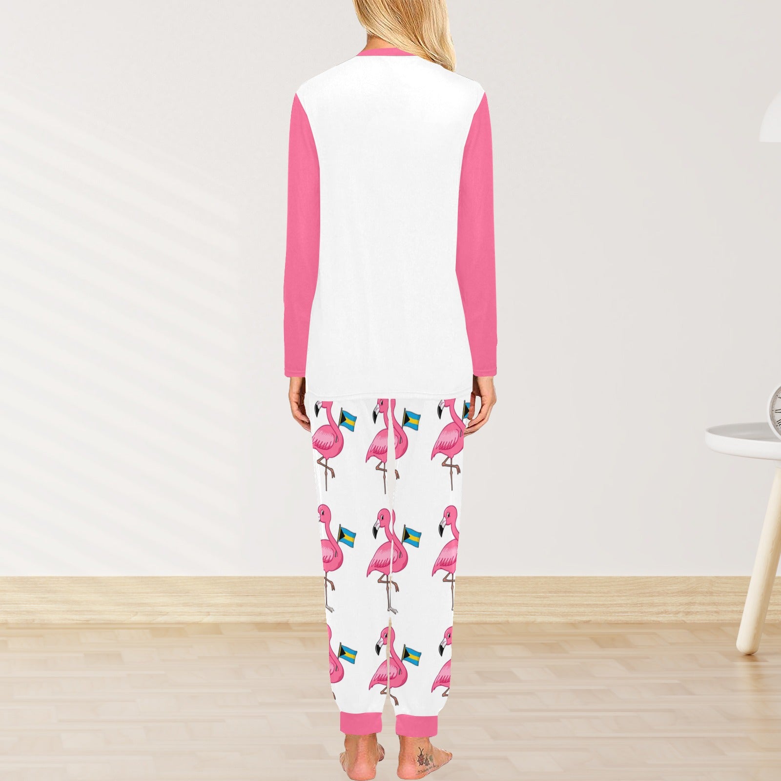 TropiKulture Flamingo Print 2 Piece Long Sleeve Set.