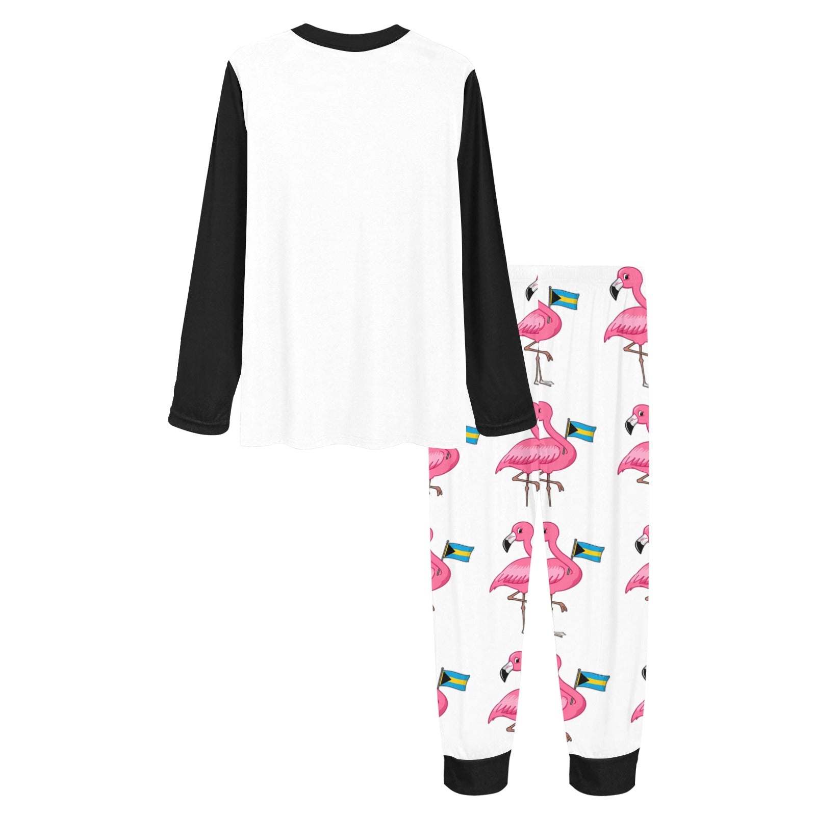 TropiKulture Flamingo Print 2 Piece Long Sleeve Set.
