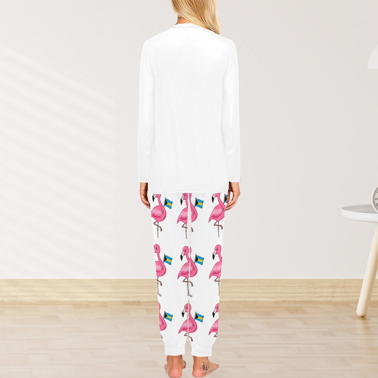 TropiKulture Flamingo Print 2 Piece Long Sleeve Set.