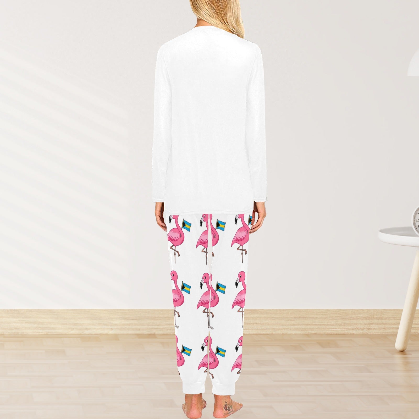 TropiKulture Flamingo Print 2 Piece Long Sleeve Set.