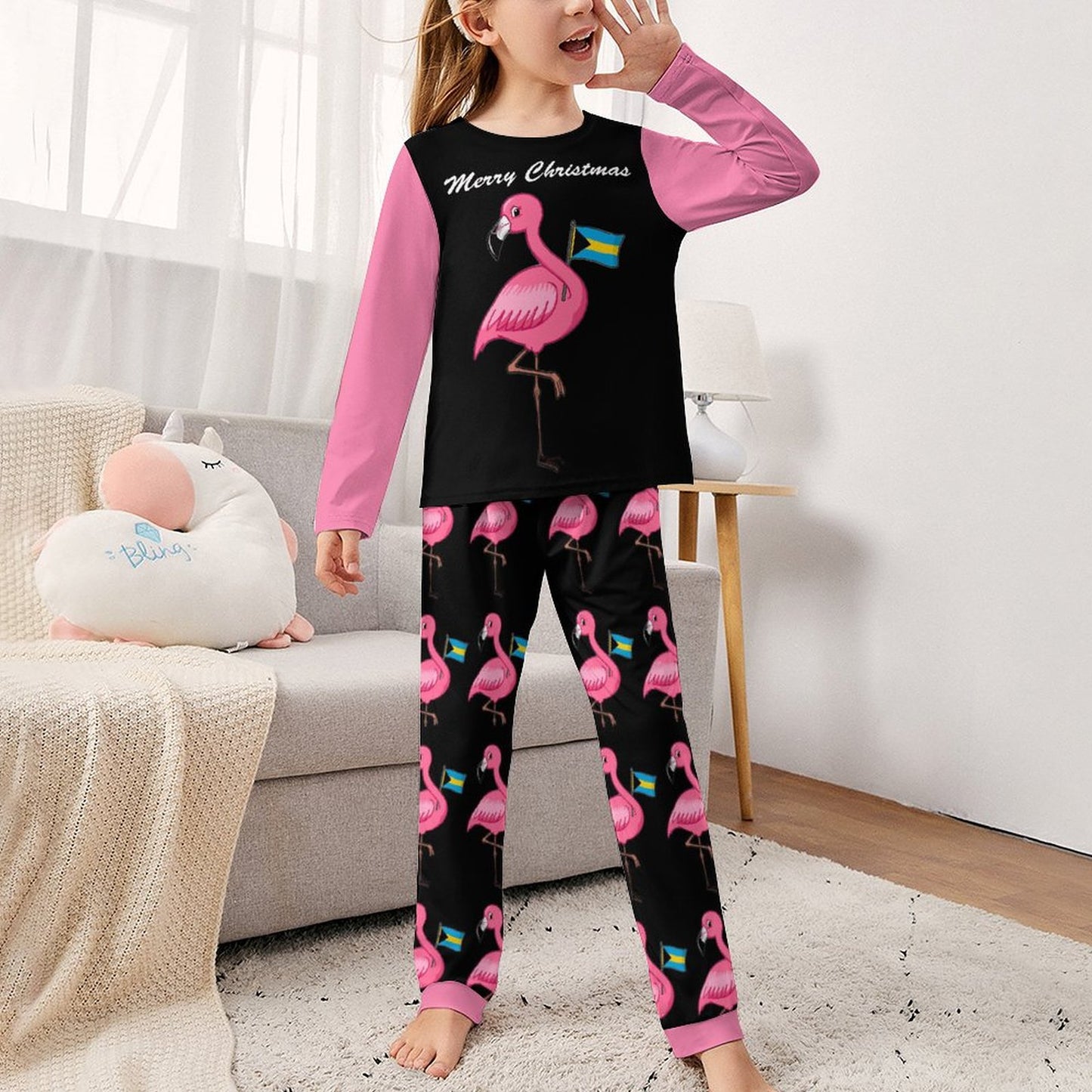 TropiKulture Flamingo Print 2 Piece Set (Kids)